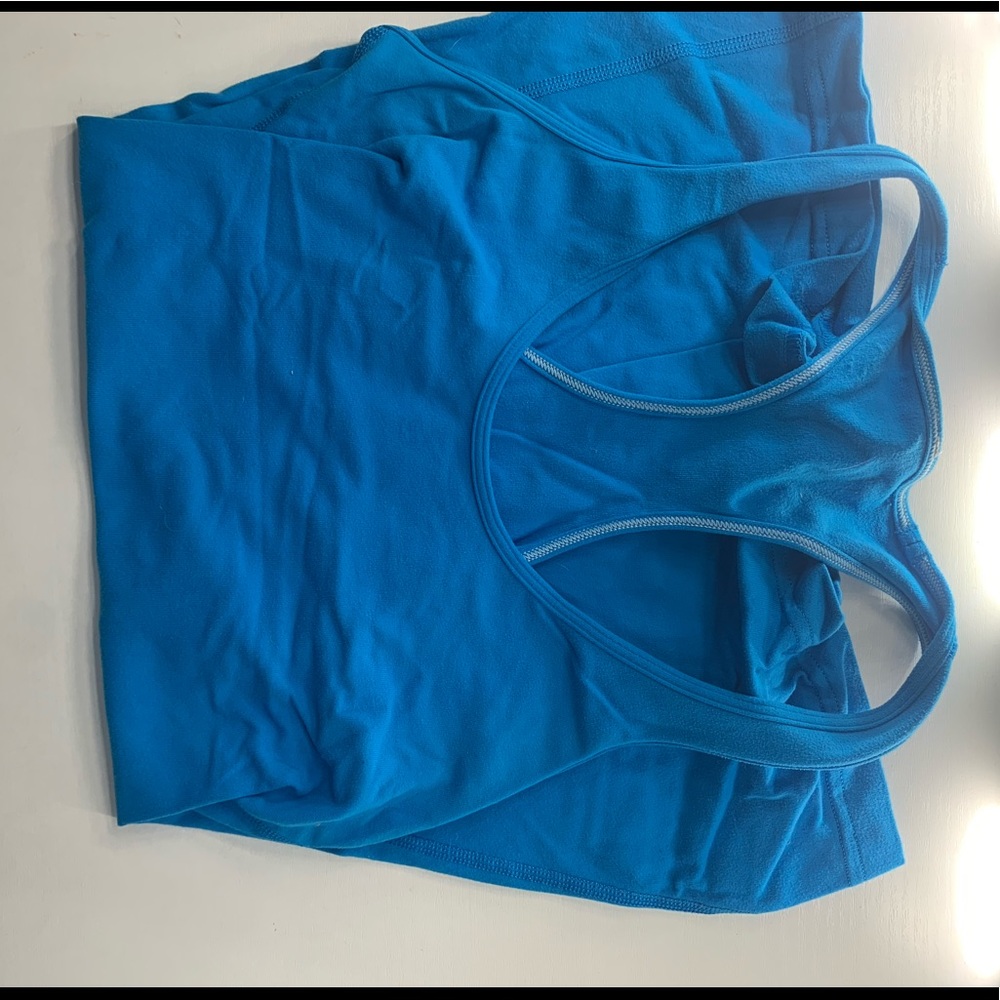 Blue lululemon racer back tank top